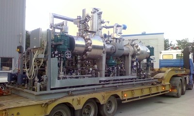 Skid-mounted fuel gas system equipment loaded for delivery
